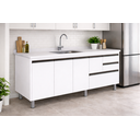 Ver imagem 1 de Gabinete Cozinha Mdp 1,44m Elegance com 6 Pés e Amplo Espaço:branco
