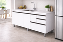 Ver imagem 4 de Gabinete Cozinha Mdp 1,44m Elegance com 6 Pés e Amplo Espaço:branco