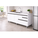 Ver imagem 4 de Gabinete Cozinha Mdp 1,44m Elegance com 6 Pés e Amplo Espaço:branco