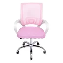 Ver imagem 2 de Cadeira Escritório Giratória Office Arco Estofado Mesh Rosa