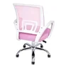 Cadeira Escritório Giratória Office Arco Estofado Mesh Rosa - 3