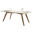 Ver imagem 1 de Mesa de Jantar Honey com Vidro Mmj-as As-castanho Claro/branco Laca 1,35m