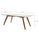 Ver imagem 2 de Mesa de Jantar Honey com Vidro Mmj-as As-castanho Claro/branco Laca 1,35m