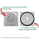 Ver imagem 7 de Ralo Click Inteligente Lorben para Banheiro 15cm Aço Inox Gt6253-15
