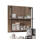 Ver imagem 1 de Prateleira Industrial Dupla Cozinha Suspenso Painel Parede Eri 70,5cm Freijó M12 - D'Rossi