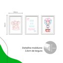 Ver imagem 5 de Kit 3 Quadros Decorativos Meu Rodapé Sonhe Alto Elefante e Balão Rosa 24x34