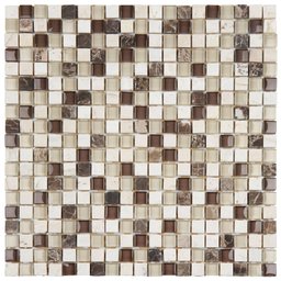 Kit Pastilha de Vidro Marmore com 11 Placas de 30cm x 30cm Rende 1m² Glass Mosaic  - 1