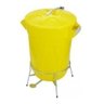 Cesto De Lixo Plastico Com Pedal Aço Galvanizado 40 Litros:Branco - 4