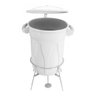 Cesto De Lixo Plastico Com Pedal Aço Galvanizado 40 Litros:Branco - 1