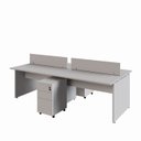 Ver imagem 6 de Plataforma C/ 2 Gav. e Divisória P/ 4 Pessoas 2,40m Cinza F5 Cor:cinza