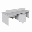 Ver imagem 2 de Plataforma C/ 2 Gav. e Divisória P/ 4 Pessoas 2,40m Cinza F5 Cor:cinza