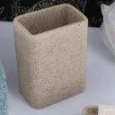 Ver imagem 5 de Kit para Banheiros Lavabos em Poliresina Bege Pedras 3 Peças - Bege