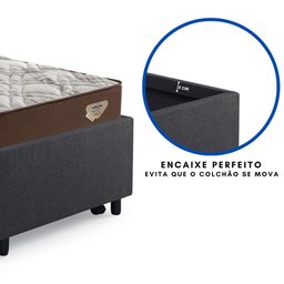 Bicama Box Solteirão 103x208 Linho Cinza com 2 Colchões Relax Adorabile Molas Ensacadas Ecoflex - 8