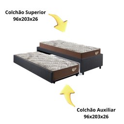 Bicama Box Solteirão 103x208 Linho Cinza com 2 Colchões Relax Adorabile Molas Ensacadas Ecoflex - 7