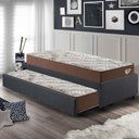 Ver imagem 3 de Bicama Box Solteirão 103x208 Linho Cinza com 2 Colchões Relax Adorabile Molas Ensacadas Ecoflex
