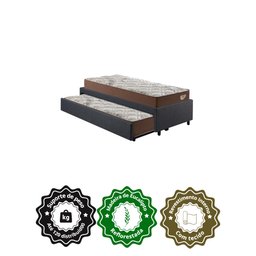 Bicama Box Solteirão 103x208 Linho Cinza com 2 Colchões Relax Adorabile Molas Ensacadas Ecoflex - 5