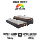 Ver imagem 6 de Bicama Box Solteirão 103x208 Linho Cinza com 2 Colchões Relax Adorabile Molas Ensacadas Ecoflex
