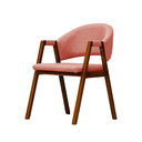 Ver imagem 1 de Cadeira de Jantar Estofada Essencial Base Madeira Maciça Veludo:rosê