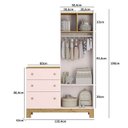 Ver imagem 2 de Guarda Roupa Infantil com Cômoda 2 Portas 3 Gavetas Flora 4970 Rosa Qmovi Rosa