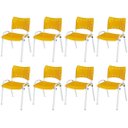 Ver imagem 2 de Cadeira Iso Base Branco Igreja, Escola, Escritório - Amarelo Kit 8 Peças