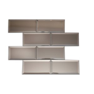 Kit Pastilha de Vidro Refletivo com 9 Placas de 37cm X 30cm Rende 1m² Glass Mosaic