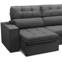 Ver imagem 5 de Sofá 4 Lugares Retrátil Reclinável Chaise Direito 288cm Solin F04 Veludo Grafite - Lyam Decor