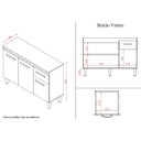 Ver imagem 5 de Balcão de Cozinha Vitória 1,20m 3 Portas 1 Gaveta para Cozinha Cor:branco