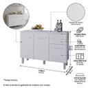 Ver imagem 2 de Balcão de Cozinha Vitória 1,20m 3 Portas 1 Gaveta para Cozinha Cor:branco