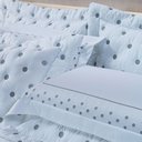 Ver imagem 7 de Kit Cobre Leito Colcha Super King 100% Algodão 400 Fios Acetinado Bordado 5 Peças Branco e Cinza