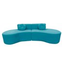 Ver imagem 6 de Sofá Modular Orgânico Monterrey 260cm + Puff Suede Azul Turquesa