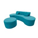 Ver imagem 4 de Sofá Modular Orgânico Monterrey 260cm + Puff Suede Azul Turquesa
