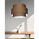 Ver mais imagens de Lustre Sala de Jantar com Desvio Vivare Md-4399 Cúpula em Tecido 50cm Café 127/220v