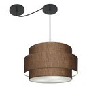 Ver imagem 6 de Lustre Sala de Jantar com Desvio Vivare Md-4399 Cúpula em Tecido 50cm Café 127/220v