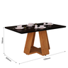Mesa de Jantar Retangular 4 Lugares com Tampo de Vidro Laqueado - 3