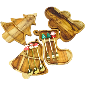 Petisqueira de Natal Kit com Talheres Natalinos