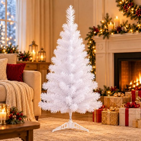 Árvore de Natal Branca 120cm 110 Galhos Classic Decoração Natalina