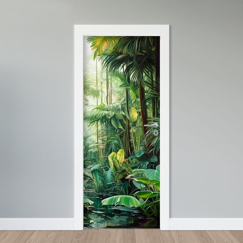 Adesivo de Porta - Floresta Tropical 2