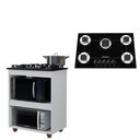 Ver imagem 1 de Kit Balcão Cooktop Turim Branco com Fogão Cooktop 5 Bocas Chamalux