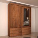 Ver imagem 1 de Guarda-Roupa Solteiro com Espelho 100% MDF 2 Portas e 6 Gavetas Eco 08 Bom Pastor