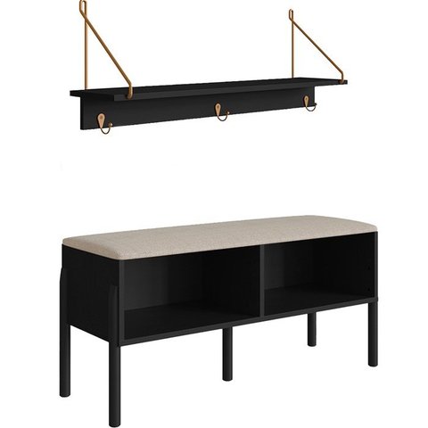Conjunto Sapateira Banco e Prateleira Nero Artesano