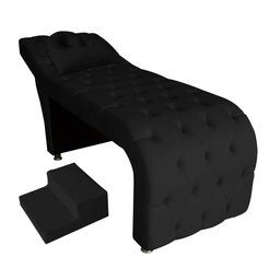 Maca estética capitonê com escada e almofada Veludo Preto - Ninho Decor - 1