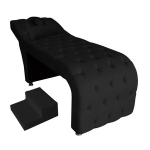 Maca estética capitonê com escada e almofada Veludo Preto - Ninho Decor