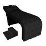 Maca estética capitonê com escada e almofada Veludo Preto - Ninho Decor - 1