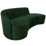 Sofá Curvo 03 Lugares 210cm Eron Suede Verde - CasaePoltrona - 1