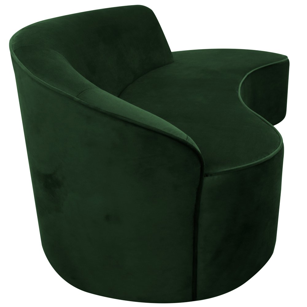 Sofá Curvo 03 Lugares 210cm Eron Suede Verde - CasaePoltrona - 8