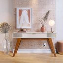 Ver imagem 2 de Kit Aparador para Sala de Estar com Mesa de Centro Delta 01 Gaveta C04 Freijó Off White - Lyam
