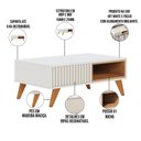 Ver imagem 6 de Kit Aparador para Sala de Estar com Mesa de Centro Delta 01 Gaveta C04 Freijó Off White - Lyam