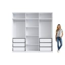 Ver mais imagens de Guarda-Roupa Modulado 237cm com 6 Portas Cabideiros e Gavetas Integrato