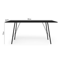 Mesa Sala de Jantar Paraty Preto 150x90cm Tampo Preto - 2