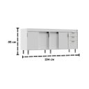Ver imagem 5 de Balcão de Cozinha 100% MDF 194cm 4 Portas Correr 3 Gavetas:Branco